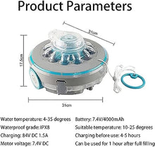 KANGJIEM Cordless Pool Vacuum, Robotic Pool Cleaner, Lasts 80 Mins Robotic Pool Cleaner, Automatic Pool Cleaning Kit, Dual-Drive Motors, Low-Battery Self Parking for Above-Ground Pools Up to 50 Sq