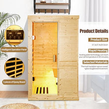 HOSAUNA 1 Person Spruce Wood Low EMF FAR Infrared Home Sauna with Control Panel