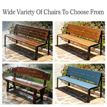 YYBHKHBY Outdoor Bench 47" Solid Wood Bench One-Piece Panel,Hardwood Benches with Backrest Cast Iron Chair Legs,Weather-Resistant Bench for Patio Furniture Garden Decor,Brown 1,47.2x12.2x27.9In