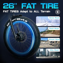Tumotcy 1000W Electric Bike 52V 23Ah 7-Speed Fat Tire Dual Motor White