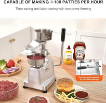 SDdPulse Burger Maker Machine, Commercial Hamburger Press Patty Maker, Kitchen Meat Forming Processor with 200 Pcs Patty Papers, Grill Burger Press Tool,150mm