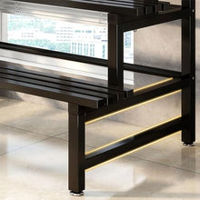 2 Tier Stair Style Large Metal Plant Stand Garden Display Shelf Modern Flower Pot Holder Storage Organizer Rack For Indoor Home Outdoor Patio Balcony Yard Practical Flower Rack (Black Rectangle