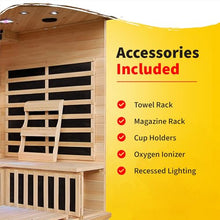 Blue Wave 3-Person Hemlock Corner Infrared Sauna w/ 7 Carbon Heaters,Brown