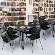 Regency Kee Adjustable Mobile Classroom Table Set with 18" Andy Chairs Grey/Black