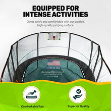 JumpKing 10'x17' Oval Trampoline with Basketball Hoop & Toss Game Black/Orange