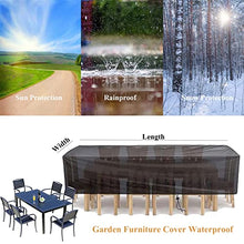 91x65x31in, Garden Furniture Covers Waterproof, Rectangular Patio Table Chair Sofa Set Cover, 420D Heavy Duty Lawn Patio Set Covers, UV Resistant (Coffee Beige 110x110x31in)