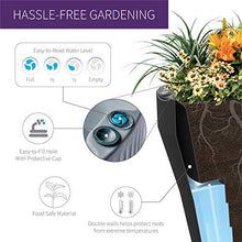 Crescent Garden TruDrop Rim Modern Self Watering Planter with Water Level Indicator, Indoor/Outdoor Weather-Safe Round Plant Pot, Grow Healthy Plants & Flowers - 26" W (Midnight)