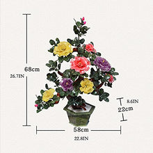 YXIANG56Q Fake Plants Chinese Style Antique Jade Bonsai Natural Jade Peony Flower Tree Creative Decoration Artificial Bonsai Tree Home Indoor Decoration Bonsai Tree