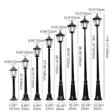 CUTPOIY High Pole Lighting with Frosted Glass Outdoor Street Fence Lamp European Post Light for Garden Yard Patio Pathway (Black-108.27″)