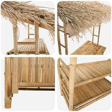 LKJephalotrope Bamboo Outdoor Bar Table with Roof, Natural, 43 x 20 in