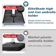 EliteShade USA 33" x 33" Offset Patio 300LBS Umbrella Base Sand/Water Filled Square Umbrella Stand,Black Umbrella Base