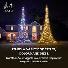 Fairybell - Flagpole LED Christmas Tree - Outdoor Christmas Decorations - Warm White - 2,000 LED Tree - 33ft- Suitable for Existing Flagpoles