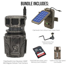 Stealth Cam Revolver 36MP 360-Degree Cellular Trail Camera Bundle with Power Panel, Holder, Card & Reader (10-Pack)