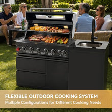 Chery Industrial 63-Inch 6-Burner 85000 BTU Black Propane Grill Island