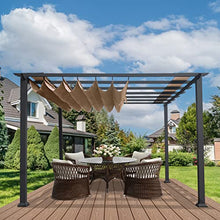 Paragon Outdoor 11’ x 16’ Florence Aluminum Pergola with Retractable Canopy Cocoa
