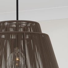 Capital Lighting 956311UK Jasper Indoor/Outdoor Hand-Wrapped Resin Pendant, 1-Light 100 Watt, 17" H x 23" W, Umber and Black