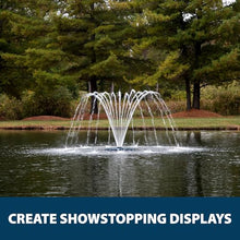 Airmax PondSeries Floating Fountain for Pond & Lake, Water Cooled Motor with 3 Spray Pattern Nozzles for Surface Aeration, 1/2 HP, 115 Volt, 100' Power Cord