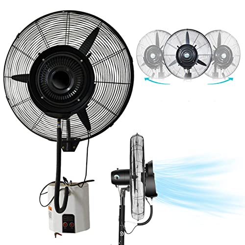 Preferspace Wall Mounted Misting Fan with 3 Speeds, 90° Oscillation Fan with Mist, Cooling Fan for Patio, Outside Restaurant, Factory Workshop