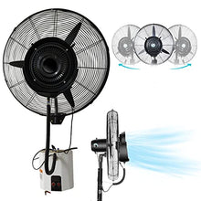 Preferspace Wall Mounted Misting Fan with 3 Speeds, 90° Oscillation Fan with Mist, Cooling Fan for Patio, Outside Restaurant, Factory Workshop