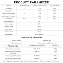 ZGLINMZ 7.5 m/25 ft Electric Solar Panel Washing Tools,for Mountain Solar Power Stations,Commercial Automatic Photovoltaic Panel Cleaning Machine,Strip-Supply
