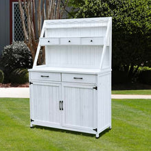 Wooden Potting Bench with Storage Cabinet for Garden Tasks, Sturdy Work Surface and Tool Organization for Patio or Greenhouse