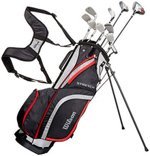 Wilson Beginner Complete Set 10 Golf Clubs with Stand Bag Men's Left Hand Stretch XL Black/Grey/Red