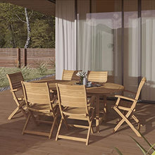 Amazonia Teak Extendable Oval Boynton Patio Dining Set 7 Piece Brown