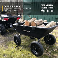 Gorilla Carts Poly Dump Cart, 1500 lb. Capacity, 10 Cu Ft, Black