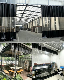 Sliding Pergola Curtain, Black Tarpaulin, Outdoor Divider