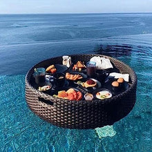 ERoomQ Swimming Pool Floating Tray Table,Water Surface Floating Disc, Multifunction Floating Breakfast Tray, Floating Food Plate for Outdoor Party black-80cm (Black 80cm)