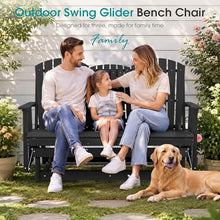 SERWALL 3 Seat Porch Glider Bench with Cup Holdersi and Pad Placement,Black