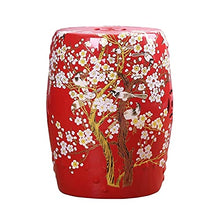 ECOLFE Garden Stool, Hand-Painted Floral Ceramic Drum Stools, Garden Decorative Stools, Household Stools, Portable Tables, Living Room Decorations, for Indoor and Outdoor Use