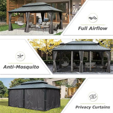 LOPOO Hardtop Gazebo Durable Aluminum Metal Structure with Double Roof Canopy Gray