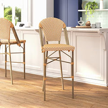 Flash Furniture 30 in Indoor/Outdoor Bar Stool, Natural/White, 2-Pack