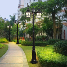 Lights Outdoor Outdoor Lighting Fitting European Victoria Glass Lantern Path Street Light IP55 Waterproof Outdoor Landscape Pole Lamp High Antique Patio Community Swimming Pool Column Lamp Post Light