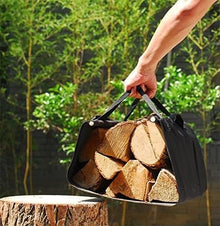 WXPWAMZ Outdoor Firewood Rack With Tote Bag, Heavy Duty Steel Tubular Lumber Storage For Fireplace, Fire Pit & Garden
