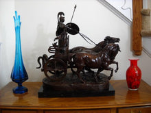 Paulingston Co. Roman Minerva Athena Bronze Statue Chariot of War Horses E. Fremiet Sculpture Bronze