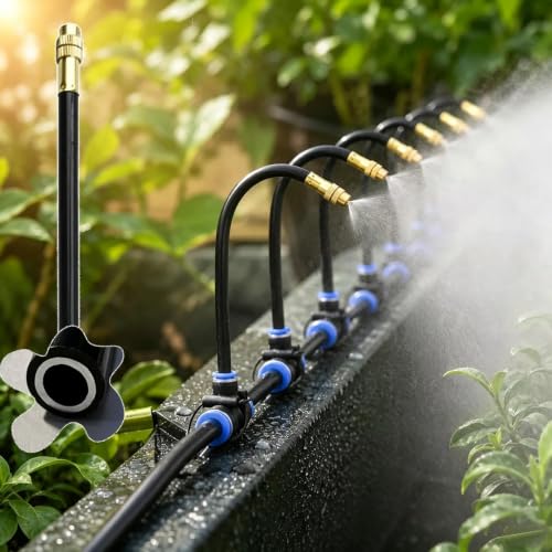 Adjustable Drip Irrigation Kit for Garden Watering, 5/16" Fast-Lock Tubing