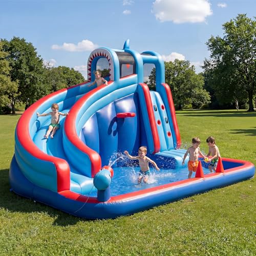 SunSwell Inflatable Water Slide for Kids Backyard with 450W Blower
