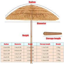 FCZVWPR Portable Tropical Straw Shade, Outdoor Large Round Umbrella, Adjustable Height, For Garden, Pool, Backyard, Beach, Camping(2.4m/7.8ft)
