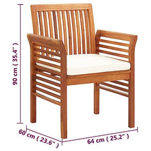 FDSAQOPT Patio Dining Chairs with Cushions 8 Pcs Solid Wood Acacia