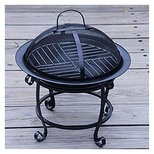 Fire Pits Outdoor Wood Burning Outdoor Fire Pit with Mesh Screen & Poker Portable Wood Burning Firepit Bowl for Outside/Patio/Backyard with Cover BBQ Cooking for Outside Camping Backyar