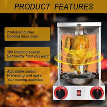 JOMRTS Electric Doner Kebab Machine + Electric Kebab Slicer, Vertical Kebab Grill Barbecue Tool, Barbecue Skewers Machine for Commercial Home Kitchen Outdoor Garden Camping