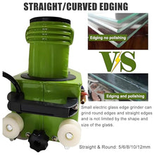 BhRWVJD 800W Electric Small Glass Edging Machine,Portable Small Glass Edger,DIY Diamond Glass Art Corner Grinding Edging Machine,Glass Polisher W/8 Diamond Wheels & 2 Polisher Wheels
