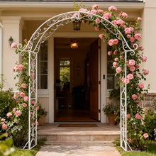 Sungmor Metal Garden Arbor, 92.5in High x 11.8in Wide,Elegant White Archway