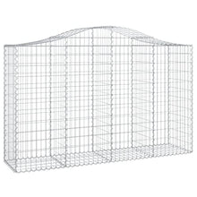 Arched Gabion Baskets 2 Pcs 78.7"x19.7"x47.2"/55.1" Galvanized Iron for Outdoor Plants White Black Other