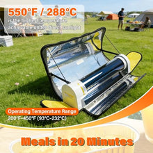 Portable Solar Oven for Outdoor Stove Cooking, 4.5L Cooker with Thermometer, Foldable Stainless Steel Camping System for Hiking Backpacking