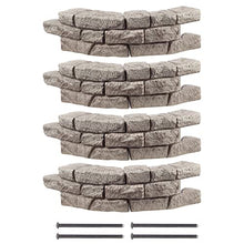 RTS Home Accents Rock Lock Interlocking Landscape Edging and Border System, Curved Section With Spikes, 2.5 Feet Long (Pack of 4)