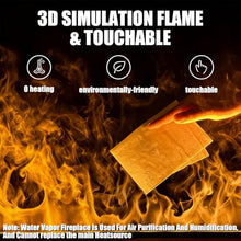 3D Water Vapor Fireplace, Atomized Fireplace with 9 Adjustable Flame Colors and 5 Brightness Levels, Stainless Steel Humidifier, Touch/App/Remote Control 50cm