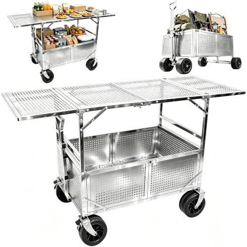 180l Carts with Wheels,Can Bear 551lbs Wagons Carts Foldable,Utility Cart,